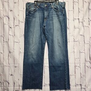 VTG Lucky Brand Huntington Vintage Straight Jeans Mens 36x32 Distressed Made USA